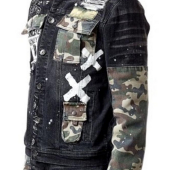 NWT Rebel Denim Camouflage Jacket Large - Picture 2 of 5